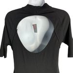 Heart & Hips  Open Back High Neck Maxi Dress L Black Ribbed Bodycon Short Sleeve Photo 3