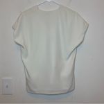 MM.LaFleur Antonia Draped Front Short Sleeve Top Eco Soft Weave Ivory Sz Small Photo 10