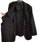 White House | Black Market  Women's Black Ruffle Blazer Formal Jacket Photo 1