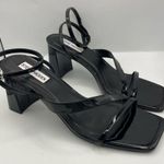Steve Madden black patent leather strappy block heel sandals women Size 9.5M Photo 6
