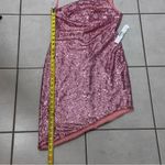 AQUA Womens Pink Sequined Mini One Shoulder Formal Cocktail/ Party Dress S Photo 8
