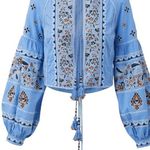 Veronica Beard  Rivoli Embroidered Tassel Tie Cropped Jacket Photo 1