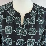 Ann Taylor long sleeve vneck aqua print blouse top size medium Photo 1