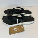 Olukai Women’s Ho‘ōpio Size 8 Black Beach Flip Flop Sandals NWOB Photo 2