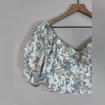 Abercrombie & Fitch  Floral Puff Sleeve Poplin O Ring Smocked Crop Top Small Photo 5
