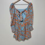 Alice + Olivia Rowan Tiered Square Neck Silk Blend Babydoll Dress XS NWT Party Photo 9