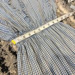 Max Studio  Plaid Gingham Smocked Maxi Dress size XS Blue Photo 9