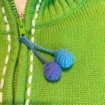 Quacker Factory VTG  Zip Up Sweater Woman’s Size Medium Bright Green Snowflake Photo 11