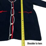 Vigoss NEW  Navy Red & White Stripe Cozy Academia Old Money American Cardigan M Photo 7