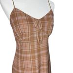 Y2K Babydoll Slip Dress Large No Comment Plaid Bow Lined Stretch‎ Twee Academia Photo 2