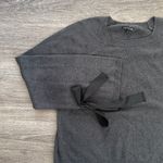 J.Crew Gray Crew Neck Sweater with Black Ribbon Details Merino Wool Blend Photo 3