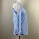 White House | Black Market Top Womens 2 Blue Pinstripe Cold Shoulder 3/4 Sleeve Photo 2