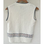 VTG 70s Bernie’s Brood Cream Knit Sweater Vest Womens Size Small Preppy Academia Photo 2