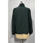 Prologue Tie Neck Blouse Womens M Green Long Sleeves Elegant Flatering Top Photo 1