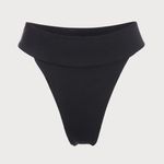 Berlook Black Back Tie Top and Black Ribbed High Cut Wide Waistband Bottom 46 Photo 5