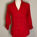 EXPRESS Red quarter sleeve dress shirt. Photo 0