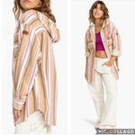Roxy  Sunlight Rider Striped Hooded‎ Shirt Jacket Shaket XS Photo 2