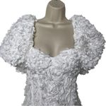 ASOS LUXE 3D floral corset mini dress with puff sleeves in white sz 6 Photo 3