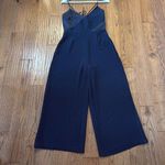 C/MEO COLLECTIVE  spaghetti strap silk detail jumpsuit size large navy Photo 2