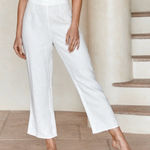 Monday Swimwear Hamptons White Linen Crop Pants Size XS Photo 0