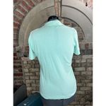 polo shirt scalloped collar aqua pastel sweet Green Size L Photo 4