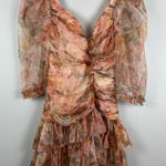 Rosevelvet Tulle‎ Pleated Ruched Mini Dress Small Multi Ruffle Fairycore Party Orange Photo 0