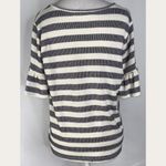Pleione Black & White Stripe Short Bell Sleeve Stretchy Casual Top Small Photo 9
