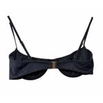 Fisch Womens Italia Bikini Top Jet Black XS Underwire Made Italy Luxury Swim Photo 3