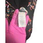 Cynthia Rowley Jumpsuit Womens Large Black Floral Wide Leg Cropped Stretchy Photo 4