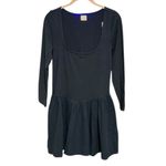 Free People  Onda Drop-Waist Long-Sleeve Mini Dress M 15.5” p2p Black $68 NWT Photo 1