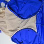 Gabar Swimsuit One Piece Cobalt Blue Metallic Retro Look Women Med Made in USA Photo 7