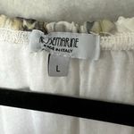 Rosemarine Floral Silk Blouse Size L Flowy Bubble Hem Tie Neckline Romantic White Size L Photo 3