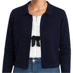 Brunello Cucinelli  Cardigan Sweater 100% Cashmere Ruched Shirt Collar Tie Front Photo 0