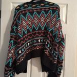 Rock & Roll Cowgirl  XXL Women's Cardigan With Aztec Design Bright Turquoise Photo 3