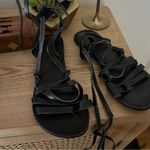 Free People Harpoon Wrap Sandals Gladiator Vegan Leather Black Size 36 (US 6) Photo 5