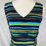 Kathie Lee Collection Vintage  blue and green abstract maxi dress size small Photo 1