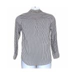 ZARA Woman Blue White Stripe Button-Down Blouse XS Hi-Low Roll-Up Sleeves Photo 2