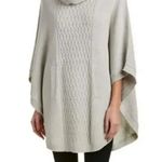 CAbi  Cowl Neck Poncho Sweater Cape Cableknit Glacier Gray Size Small S Oversized Photo 7