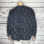 Old Navy  Size XXL Navy Blue Floral Corduroy Oversized Henley Popover Shirt Top Photo 2