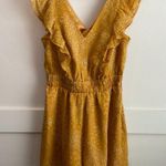 EXPRESS  Yellow Printed Ruffle Sleeve Romper Photo 3