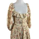 Free People  Ethereal Oasis Printed Midi Dress Ivory Small Bohemian Cottage Photo 8