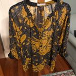 Olivia Moon sheer printed tunic sz S Blue Photo 1