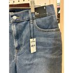 EXPRESS  Denim Midi High‎ Rise Raw Hem Jean Shorts Womens Size 8 Photo 1