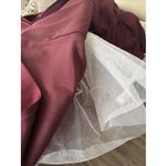 Short Burgundy Dress 👗 Off The Shoulder Corset Back With Pockets And Earrings Red Size 16 Photo 6