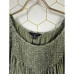 Lucky Brand Green Gathered Top - Size - Medium Photo 3