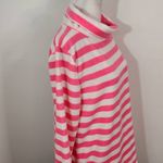 Telluride Pink and White Stripe Fleece Pullover Size Medium Comfy Pink Fleece Photo 3