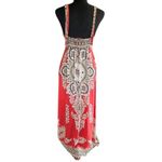 Angie  Boho Maxi Dress Red Multicolor Print Sleeveless Size Medium Photo 3