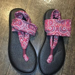 Sanuk Burgundy Multi Radio Love Yoga Sling Sandals Women’s Size 8 Photo 5