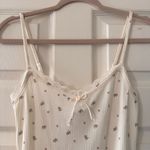 Coquette Dainty Cream Lace Trim Mini Floral Rosette Bow Bodysuit White Photo 2