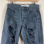 Brandy Melville Charcoal Gray Distressed Boyfriend Jeans Photo 1